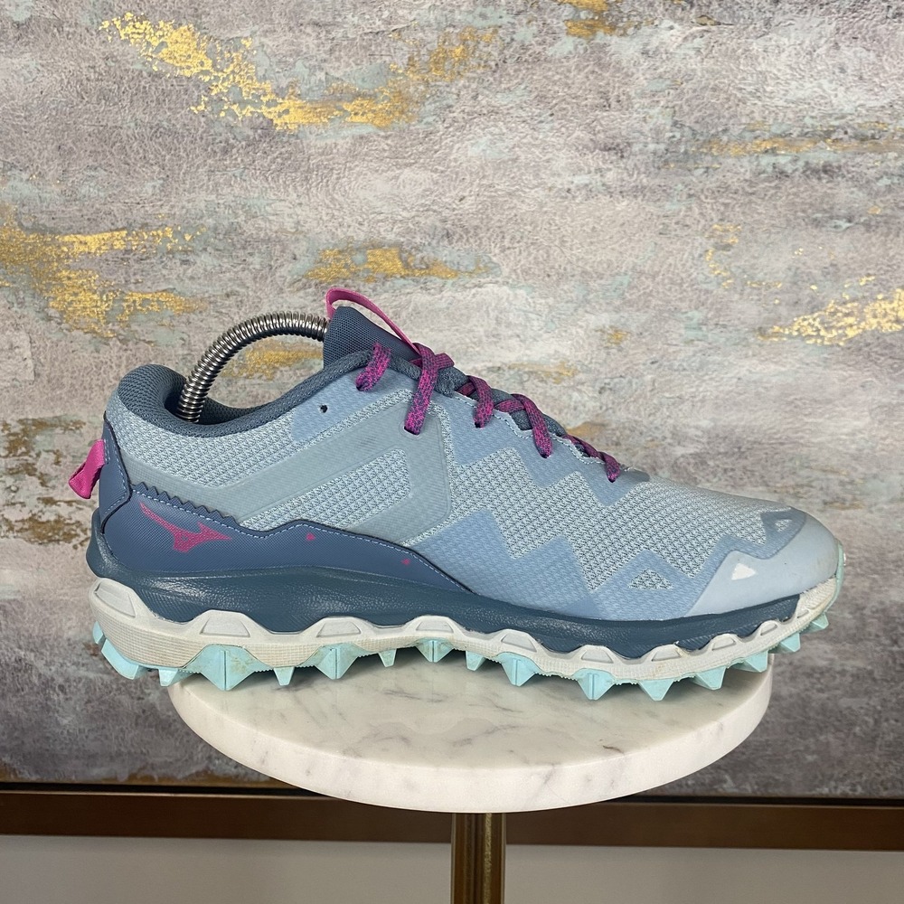 Mizuno Wave Mujin 9 Shoes Womens Size 10 Blue Trail Running Athletic Sneakers - Picture 6 of 12
